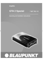 Blaupunkt GTA-2-Spezial - Owners Manual